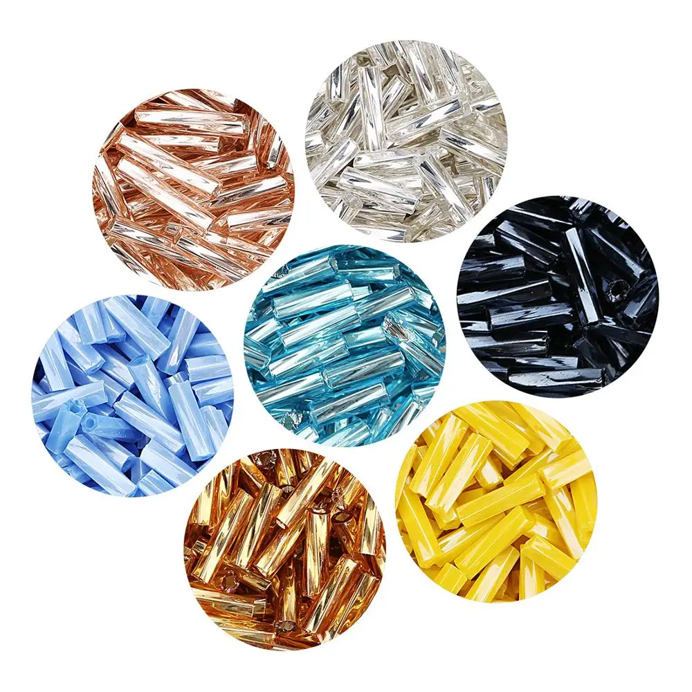 

40grams Jewelry Accessories 0.5mm Hole Curved Tube Glass Beads Loose Beads Spacer Beads Cross Stitch Beads Clothing Accessories