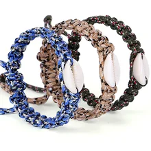 

Charm Mens Paracord Bracelet Fashion Natural Shell Beads Braided Bracelet Women Hiking Camping Outdoor Survival Parachute