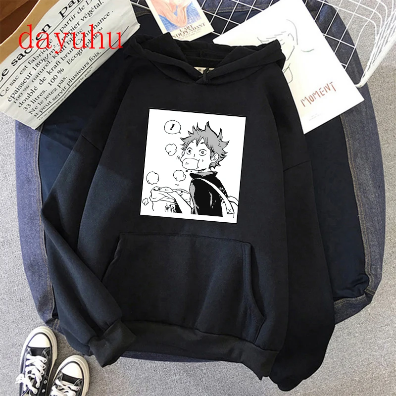 

Cartoon Haikyuu Hoodies Men Funny Japanese Anime Streetwear Harajuku Karasuno Fly High Graphic Manga Sweatshirts Unisex Male
