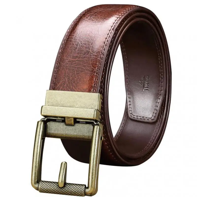 

Men's luxury high-quality Pure cowhide belt men's business youth belt men's leather automatic buckle jeans belt