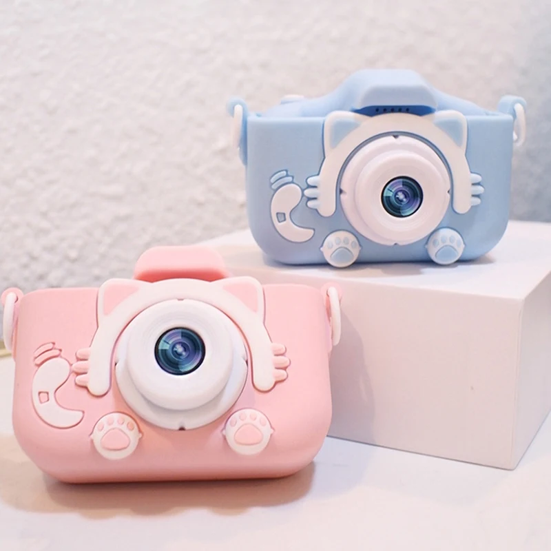 

Cat Pattern USB Charging Front and Rear Dual 2000W HD Children Camera Mini Cartoon Toy Photo Camera Video Baby Digital Camera
