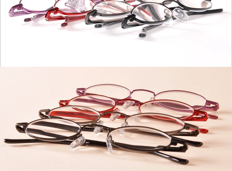 Meeshow тонкие очки для чтения Для женщин кошачьи очки с alumiun чехол металлический рябое пресбиопии+ 2,25+ 1,75+ 3,5 R1004