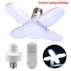 Foldable LED Ceiling Light with Remote Control, Adjustable Fan Blade Design, 28W (Bulb With Controller)