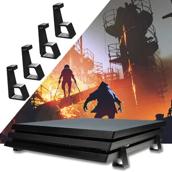 

Bevigac 4pcs Cooling Corner Feet Flat-Mounted Heighten Support Holder Base Stand Bracket Legs for Sony PlayStation 4 Slim Pro