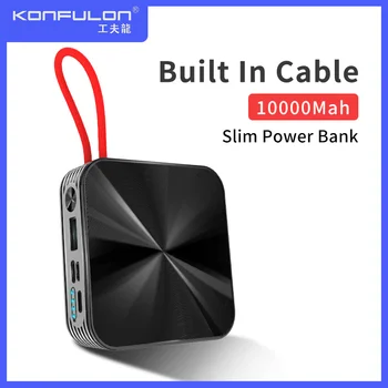 

Portable Charger Slim Power bank White Black Powerbank Mobile Bank External Battery Charger Power Bank 10000 For Mobile Phone A5