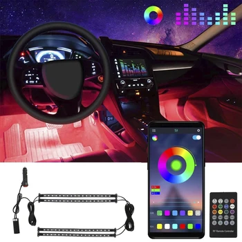 

Car Interior Light RGB Color Changing Car USB Bluetooth Ambient Light Atmosphere Decorative Ambient Neon Lamp