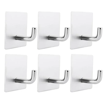 

Self Adhesive Hooks 8 Pack, Bathroom Towel Hooks, Office Hooks Hanging Keys Stainless Steel Heavy Duty Wall Hook, Apply to Bathr