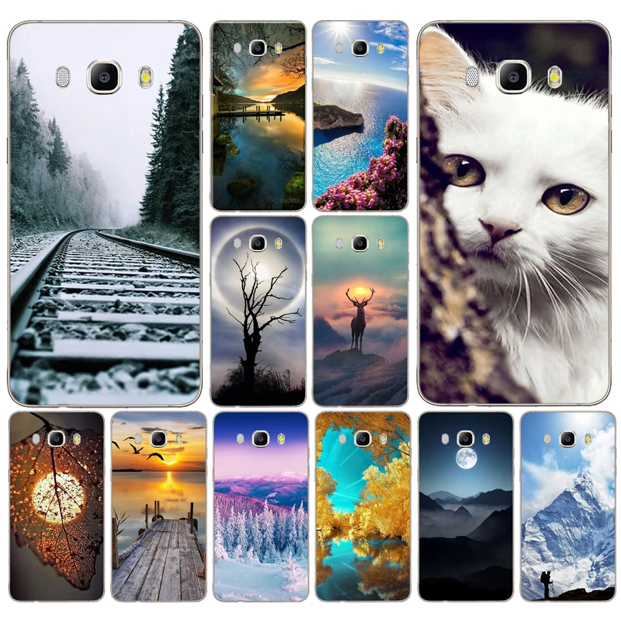

162DD Mountains Bamboo Sea Deer Cat Nature View Case Cover for Samsung Galaxy a3 a5 2017 A6 A8 2018 j3 j5 j7 2016 2017