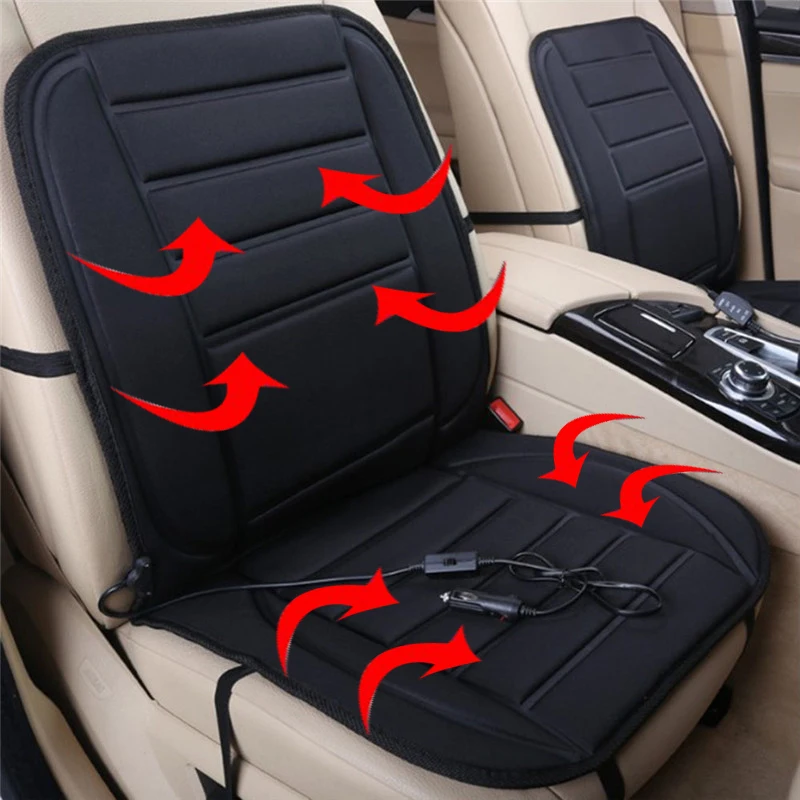 

DJSona Universal Black 12V Soft Thickening Heated Car Seat Cushion Winter Warmer Seat Heater with Temperature Controller Hot Sal