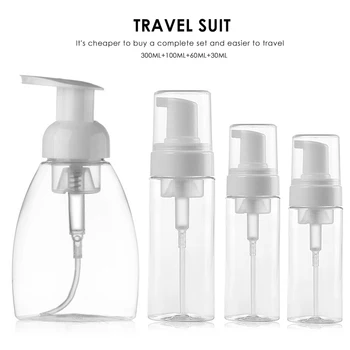 

Travel Portable PET Refillable Bottles Plastic Empty Pump Clear Bottle Soap Shampoo Lotion Foam Dispenser Liquid Container