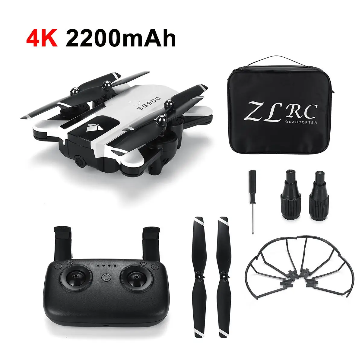 SG900 складной Дрон Профессиональный с двойной камерой Дрон 4K селфи WiFi FPV широкоугольный оптический поток RC Квадрокоптер Вертолет игрушка - Цвет: white 2200mAh bag