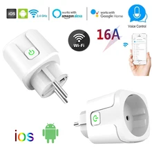 

Tuya WiFi EU Smart Plug 16A/220V Socket Wireless Remote Voice Control Power Monitor Timer Adapter Works With Google Home Alexa