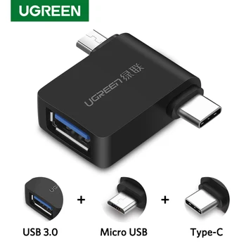 

Ugreen OTG Adapter 2 in 1 Micro USB Type C to USB 3.0 Type-C Adapter For Samsung Galaxy S10 Macbook USB C OTG Adapter For Huawei