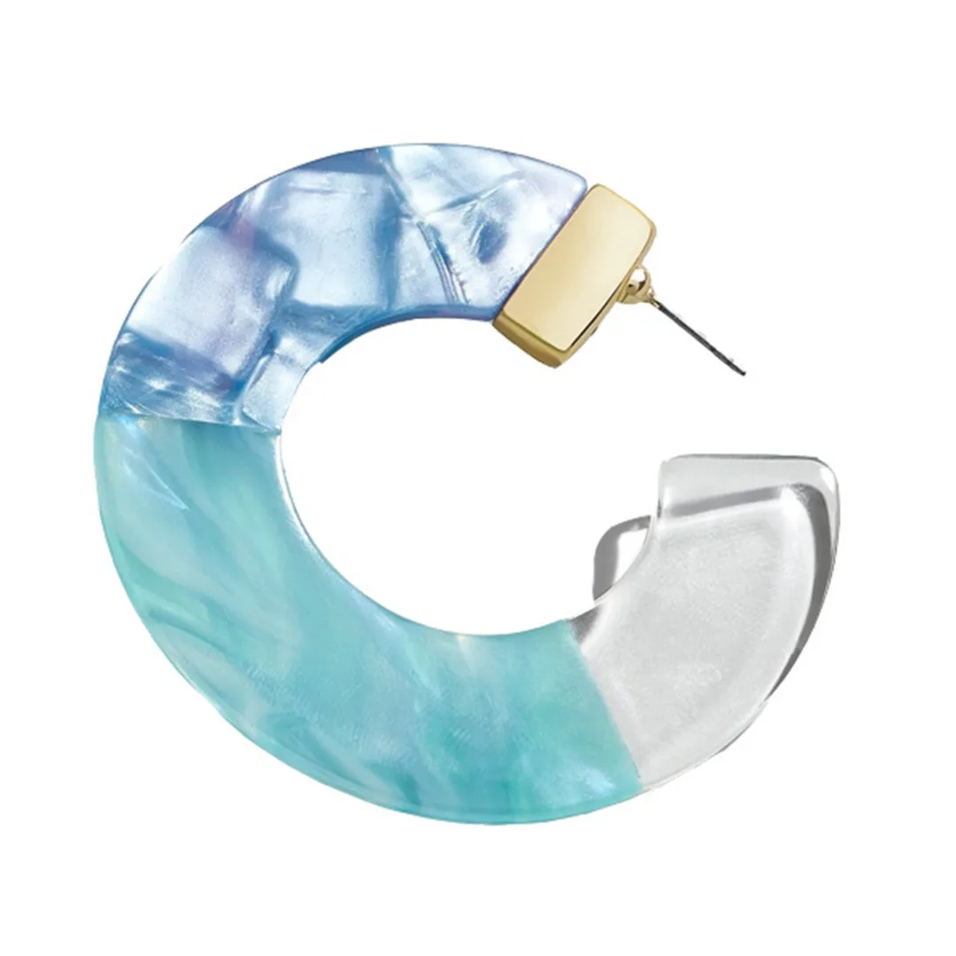 Bohemian Charm Earrings Acrylic Resin Tortoise Shell Color Hoop Earrings For Women Statement Geometric Big Earring Jewelry Gift