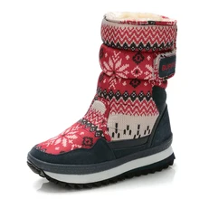 Зимняя новая детская обувь со снежинками зимние ботинки для девочек Нескользящая теплая плюшевая Пряжка стильная детская обувь JSH-M905