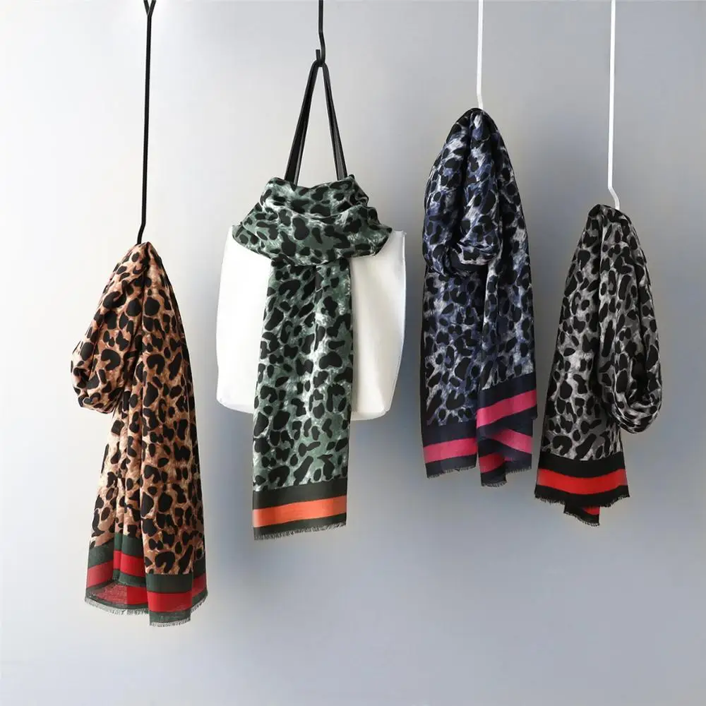 Новые осенние и зимние леопардовые хлопковые и льняные шарфы женские длинные весенние дорожные солнцезащитные Шали из хлопка