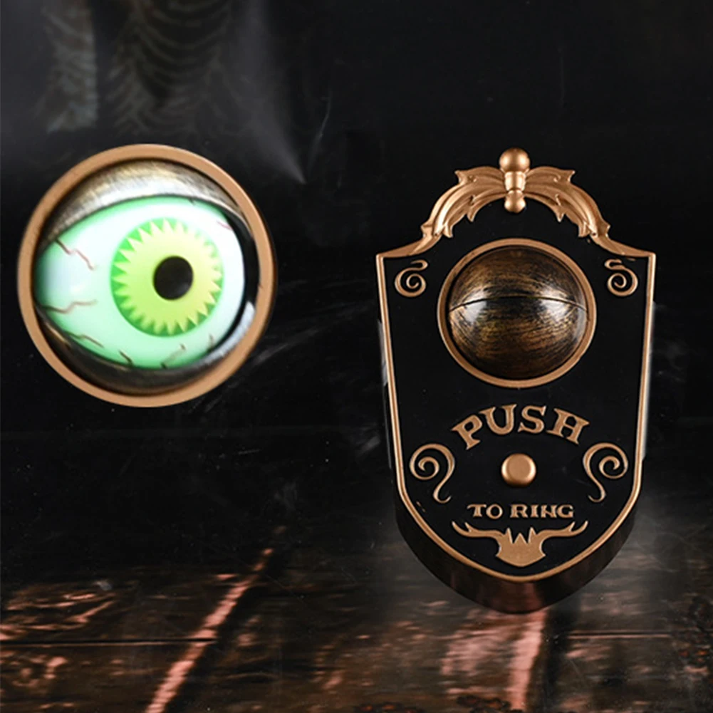 

Haunted House One Eyed Door Bell Horror Props Decoration Halloween Porps Glowing Battery Operated Electric Toy Scare Party Voice