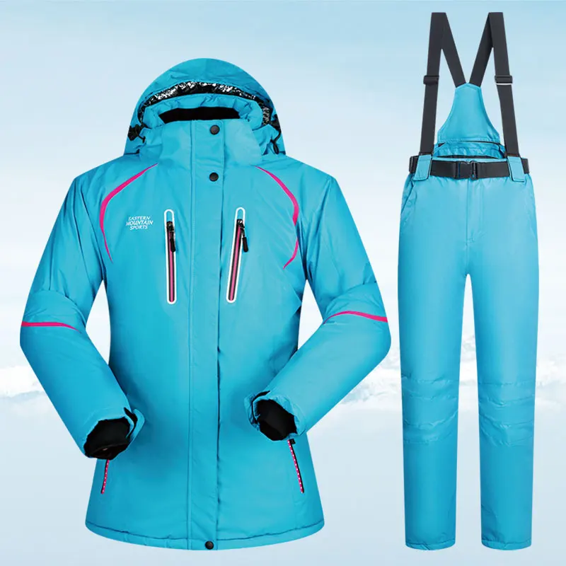 Зимний лыжный костюм женская брендовая лыжная куртка и брюки супер теплая Высококачественная ветрозащитная Водонепроницаемая теплая одежда для катания на лыжах и сноуборде