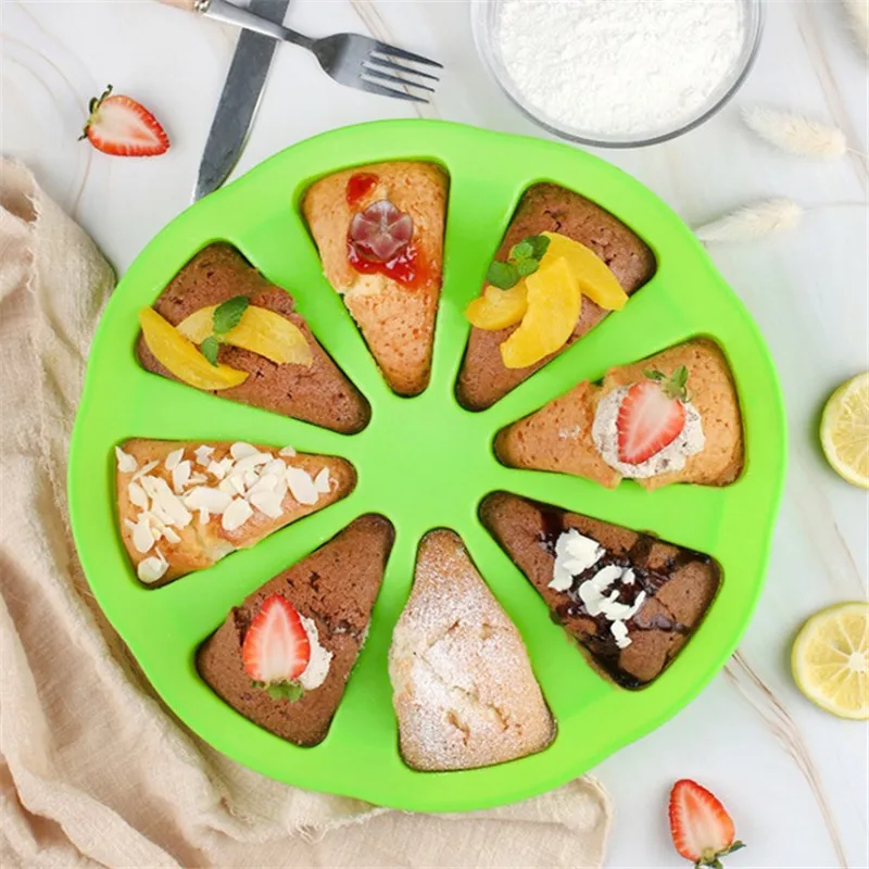 

8 Hole Cake Baking Mold Orange Shaped Silicon Pizza Tray Chocolate Fondant Pastry Decorating Tools Kitchen Bakeware Accesorries