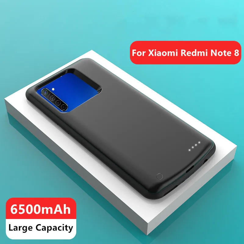 Чехол питания для Xiaomi Redmi Note 8, чехол для зарядного устройства, 6500 мАч, чехол для аккумулятора для Redmi Note 8, внешний аккумулятор, чехол для зарядки