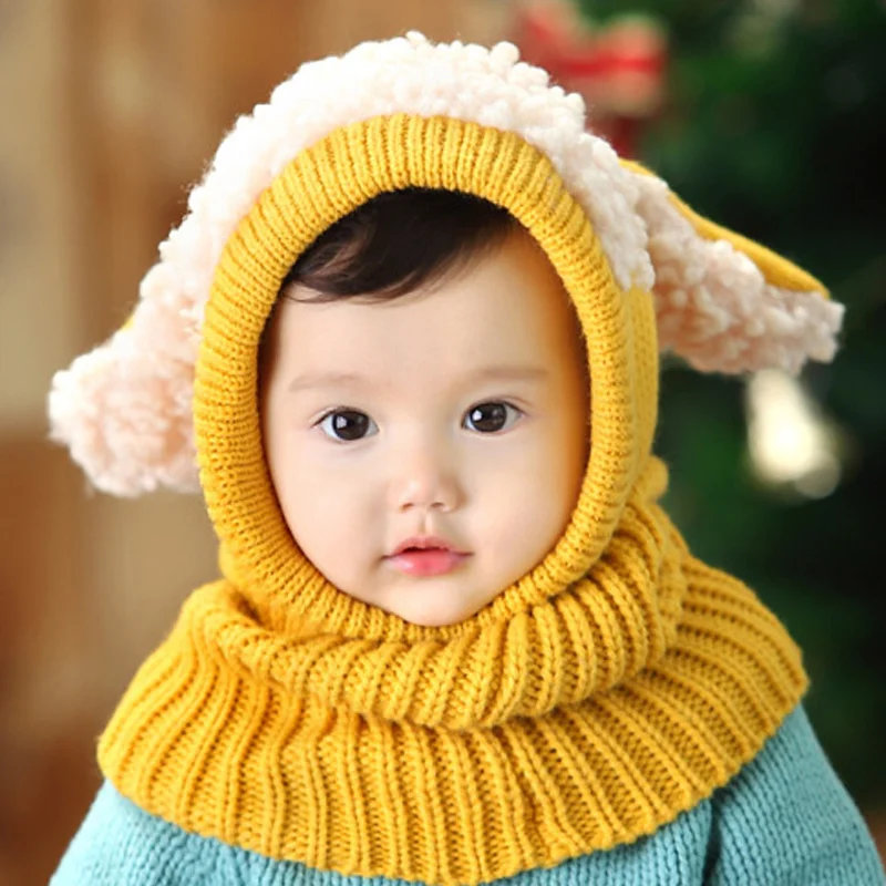 Детский свитер; теплая вязаная шапка; милая Удобная зимняя верхняя одежда; BHD2 - Цвет: Цвет: желтый