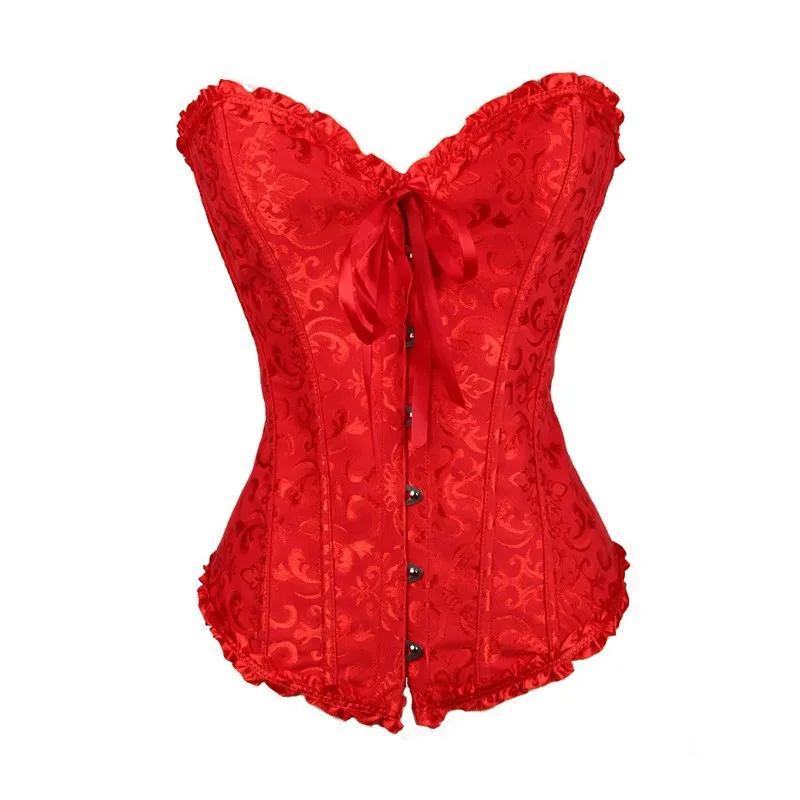 Сексуальное женское белье, стимпанк корсет готического размера плюс, корсеты на шнуровке с косточками, бюстье, талия, Cincher Ropa Gotica Mujer - Цвет: Красный