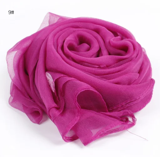 100x170cm Women 100% Natural Silk Scarf Shawl Female Pure Silk Scarves Wraps Solid Color Plus Size Shawls Long Beach Cover-ups 5