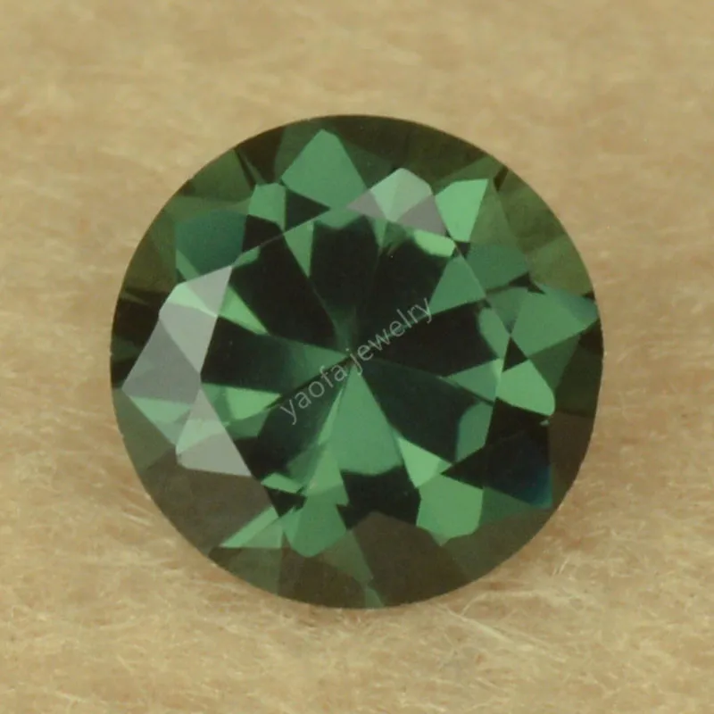 312mm 152 Deep Green Spinel Stone Round Shape Brilliant Cut Lab Grown