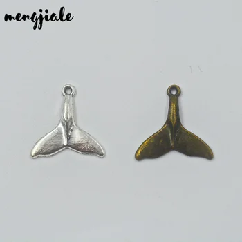 

25pcs Pendant Whale Tail Whale Tail Charm Pendants For Jewelry Making Antique Silver Whale Tail Pendants 19x18mm