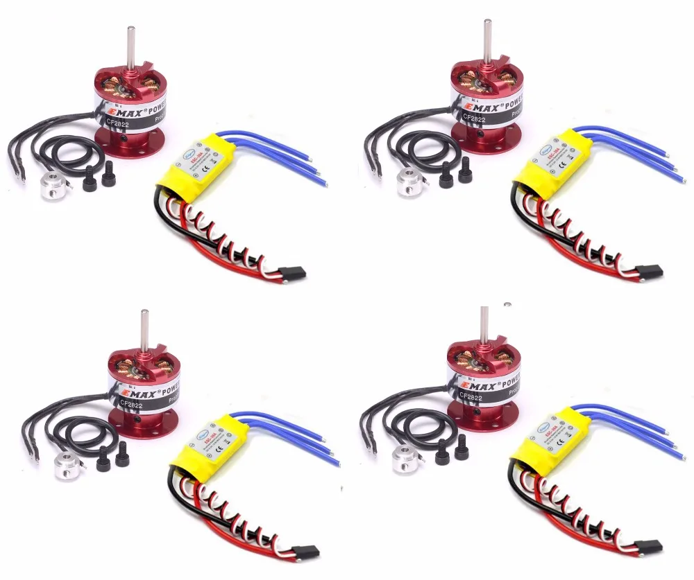 

4pcs 30A Brushless ESC Speed Controller + 4pcs CF2822 1200KV Brushless Motor