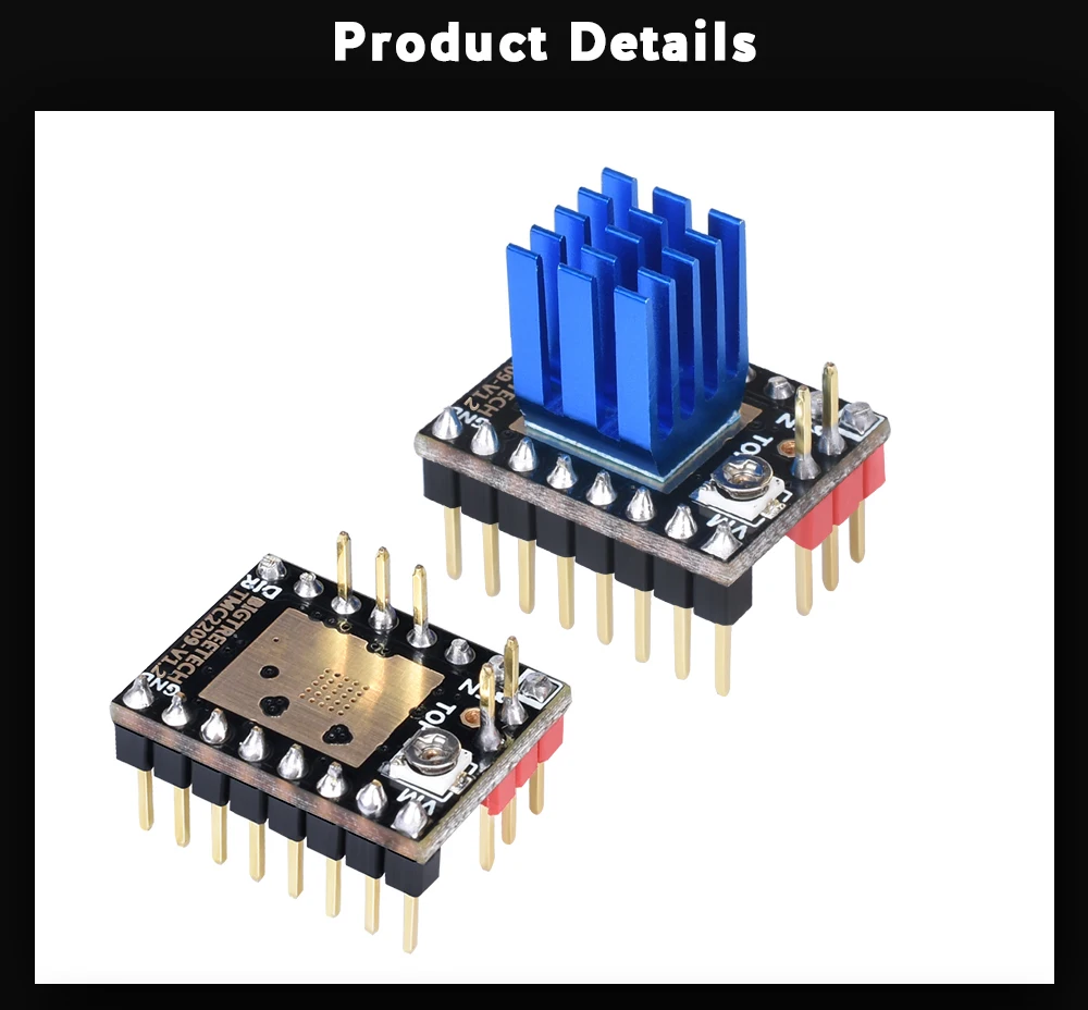 BIGTREETECH TMC2209 V1.2 бесшумный StepStick Драйвер шагового двигателя контроллер обновления TMC2208 UART для SKR V1.3 MKS GEN L 3d принтер