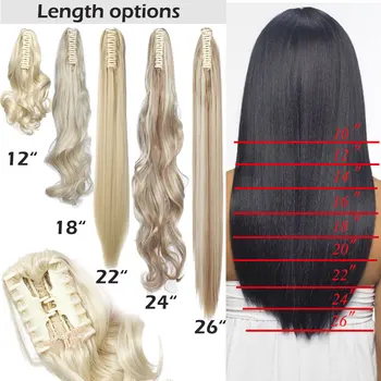 S-noilite 12-26inch claw clip on ponytail hair extension synthetic ponytail enxtension hair for women pony tail hair hairpiece 2