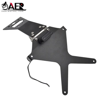 

JAER Motorcycle Adjustable Number License Plate Mount Aluminum Bracket With Plate Light for Honda CB1000 2013 2014