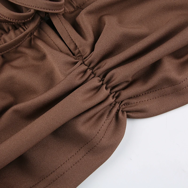 Brown Cami Tie Up-cloth