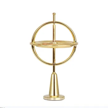 

Multi-color Gyroscope Toy Physics Experiment Educational Zinc Alloy Model Gyroscopes Toys String Ring Base 2019 New Style