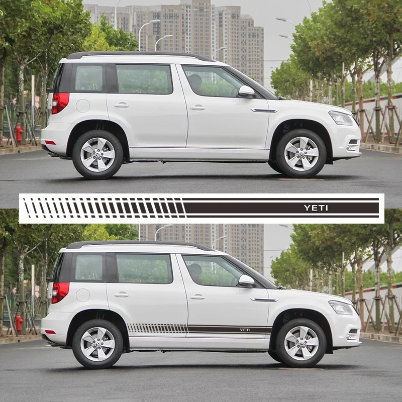  2pcs Car Stickers and Decals for Skoda YETI Car Tuning Accessories DIY Stripe Decoration