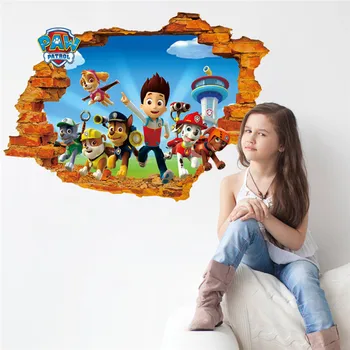 

3D Cartoon Police Dog Wall Sticker Stereo Wall Sticker Anime Poster wall stickers for kids rooms Anime poster