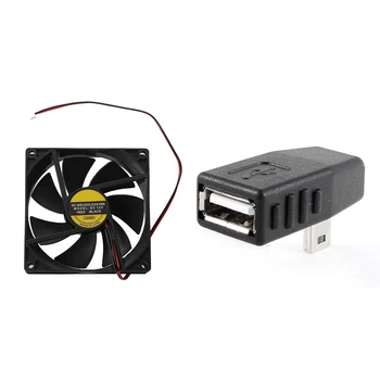 

1 Pcs 9025 90 X 90 X 25mm DC 12V 0.25A Cooler Fan & 1 Pcs USB 2.0 Type a Female to Mini B 5 Pin Male Adapter Connector