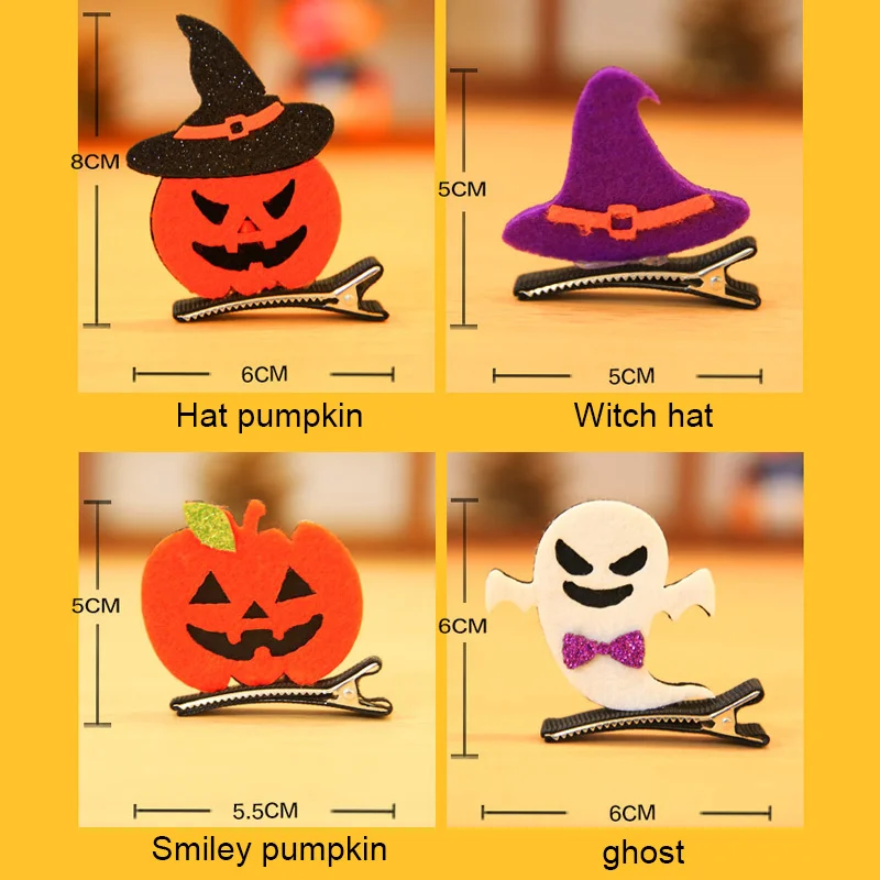 

Halloween Girl Alligator Hair Clips Ghost/Witch Hat/Pumpkin/Cat Baby Hairpin Hair Accessories FEA889