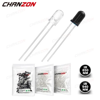 IR LED 발광 다이오드, 적외선 송신기, 포토트랜지스터, 포토다이오드, 보이지 않는 DIY PCB, 850nm 940nm 이미터 수신기, 100 개, 5mm