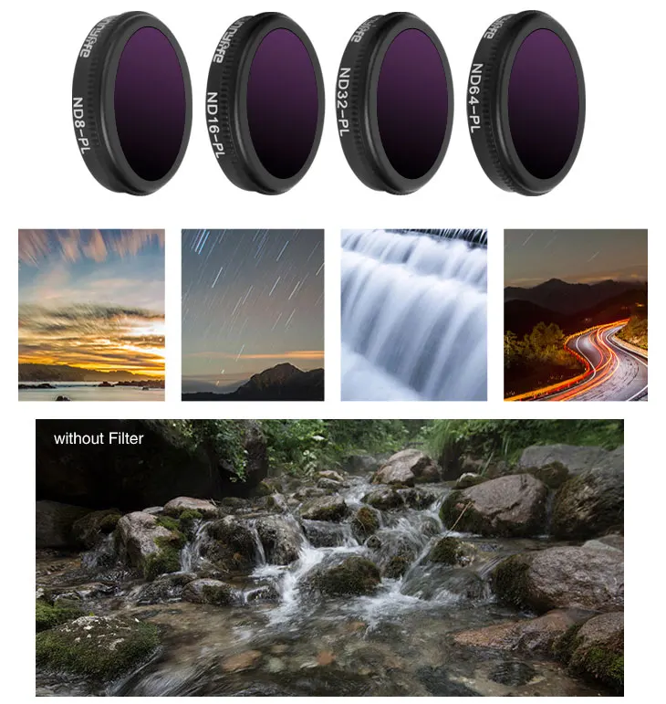 2 в 1 ND-PL фильтр для объектива для DJI Mavic 2 ZOOM камера нейтральной плотности ND8 ND16 ND32 ND64 поляризационный фильтр комплекты крышка Запасные части
