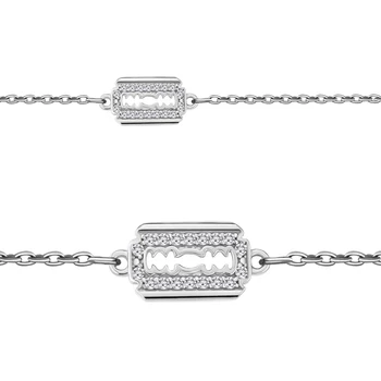 

Bracelet aquamarine theme with cubic zirconia, Silver 925