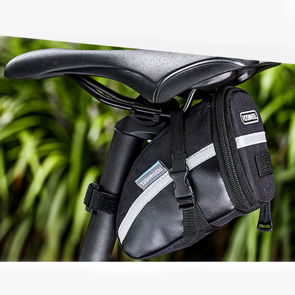 ROSWHEEL 1.2L Водонепроницаемый велосипед седло сиденье велосипеда хвост мешок Велоспорт задний мешок светоотражающие полосы на передней/левой/правой стороне