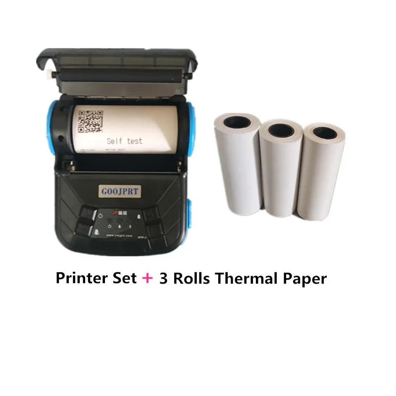 80mm P3 mini portable thermal receipt printer new usb printer plus 3 rolls paper