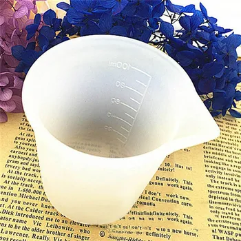 

DIY Jewelry Making Tool Epoxy Resin Cup Crystal Scale 5*7cm White Silicone Measuring Cup Resin Silicone Mould Handmade