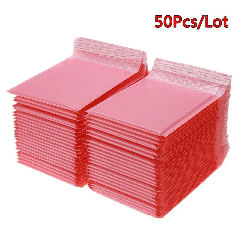 New 50pcs/lot Pink Foam Bubble Mailers Bags Self Seal Mailers Padded