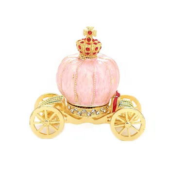 

European home furnishings enamel craft gifts inlaid with diamonds pumpkin carriage decoration box fairy tale props furnishings