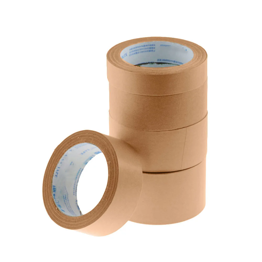 30m Gummed Kraft Paper Tape Bundled Adhesive Paper Tapes Sealed Water Activated Carton Painting Sticker For Packaging Tools