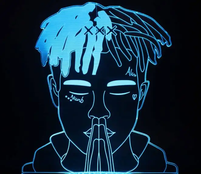 

Rap Singer XXX Tentacion Sad Hip Hop Jahseh Dwayne Onfroy LED Night Light Christmas Gift for Fans Gift VIP Dropship