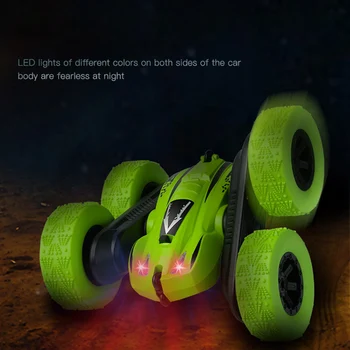 

RC Stunt Car 2.4G Remote Control Rotating Electric Toy Double-sided Flip for Children Kids FJ88